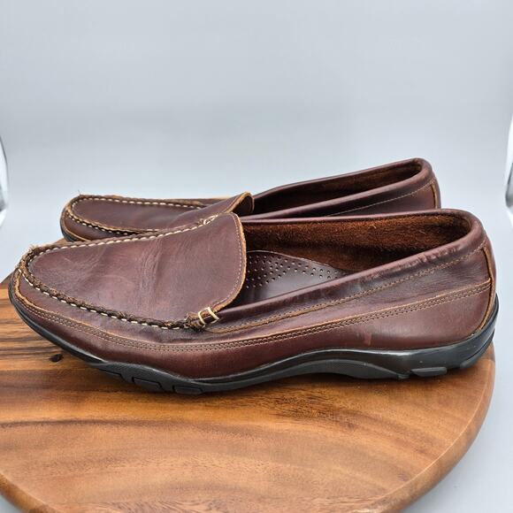Allen Edmonds Boulder Loafers Men\'s 13 E Brown Leather Slip On Moc Driving Shoes main image 8